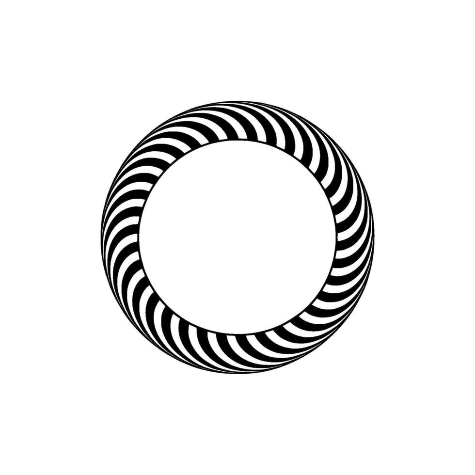 Abstract Optical Illusion Ring in Black and White, Minimalist vector