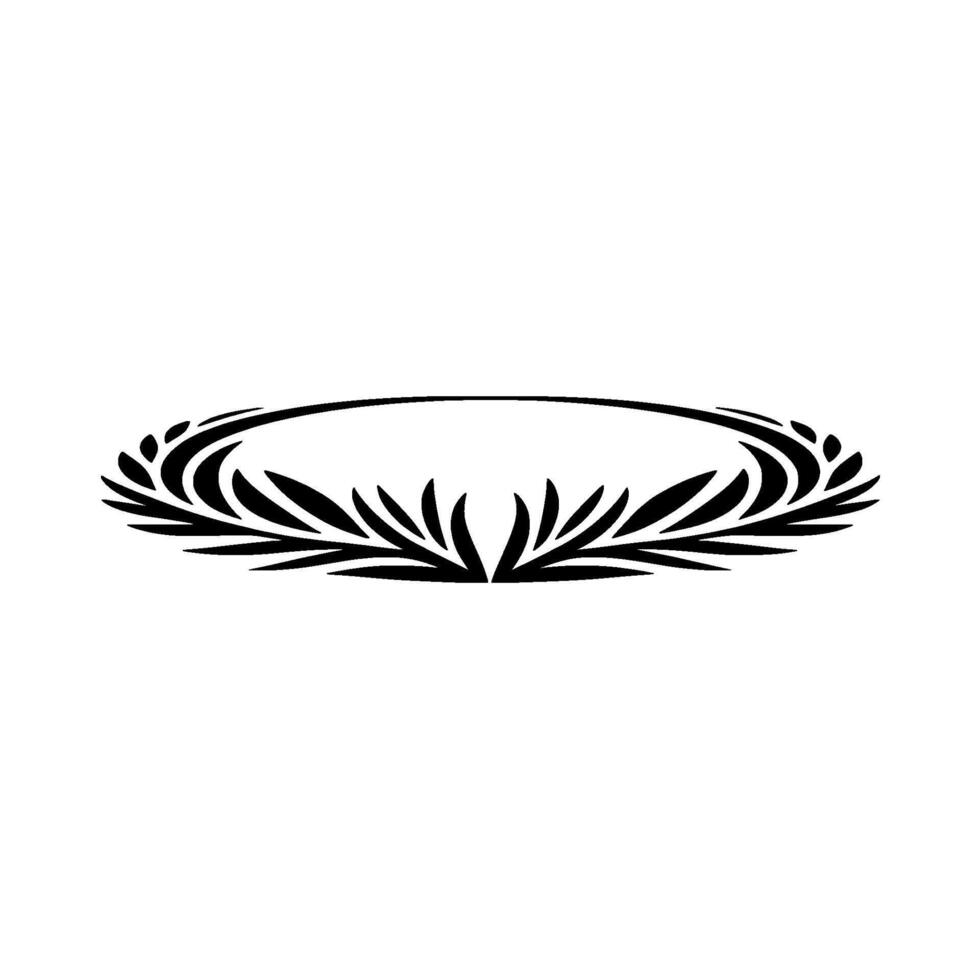 Elegant Laurel Wreath Silhouette on White Background vector
