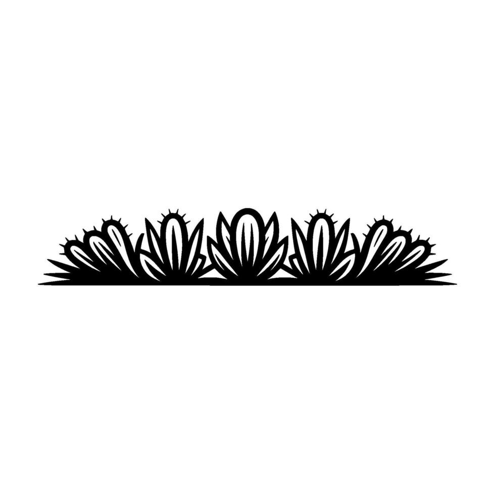Black Floral Border Elegant Silhouette vector