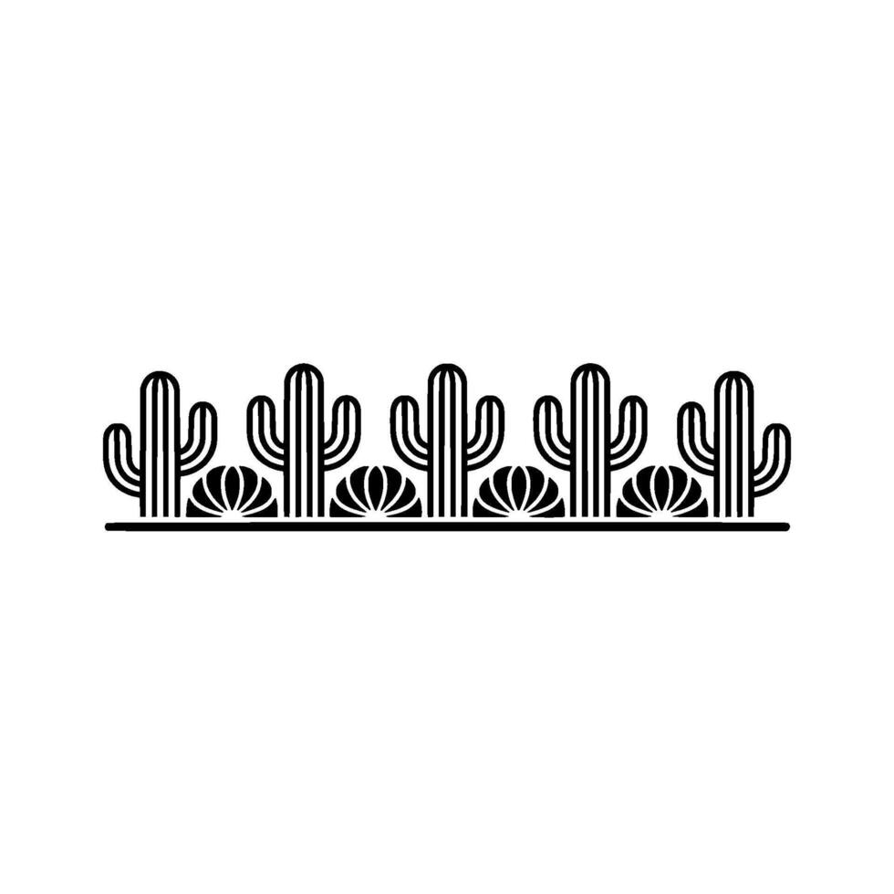 Minimalist Southwest Border Cactus Succulents vector