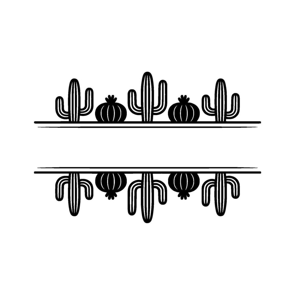 Minimalist Southwestern Desert Cactus Pumpkin Frame vector
