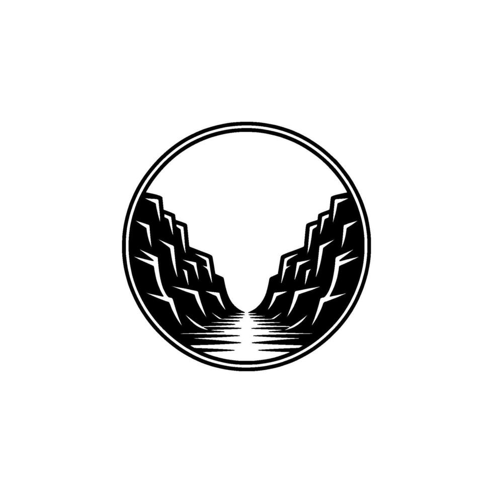 Minimalist Canyon Black White Circle vector