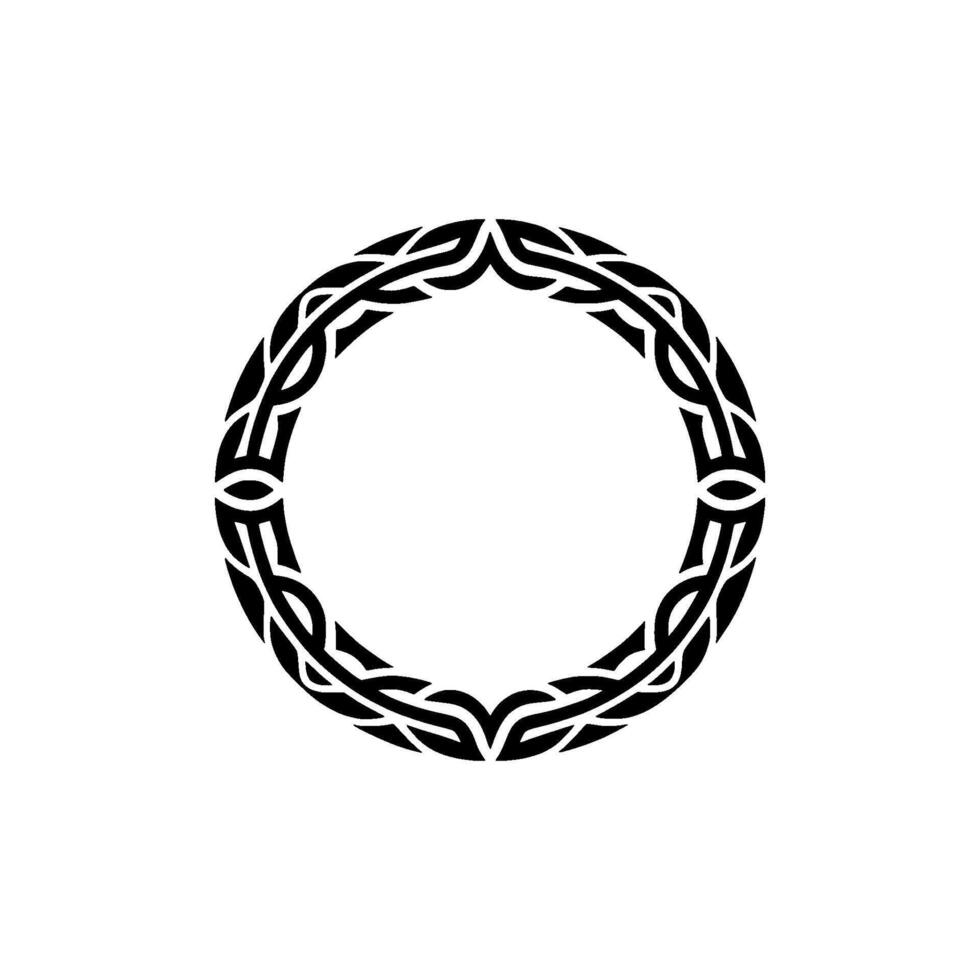 Black Celtic Knot Circle Emblem on White Background vector