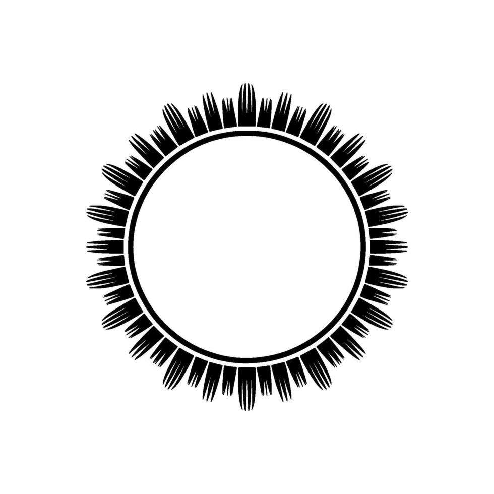 Minimalist Sunburst Frame, Black and White vector