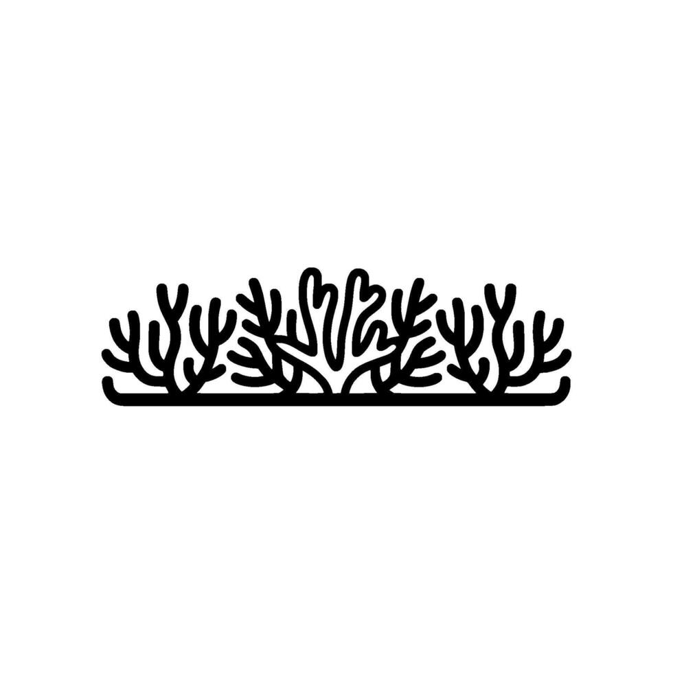 Minimalist Coral Reef Line Art Illustration on White Background vector