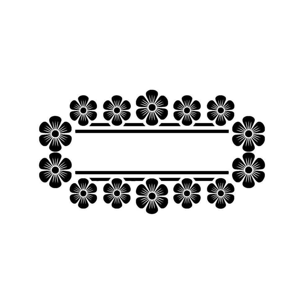 Floral Frame with Blank Space for Text, Black White vector