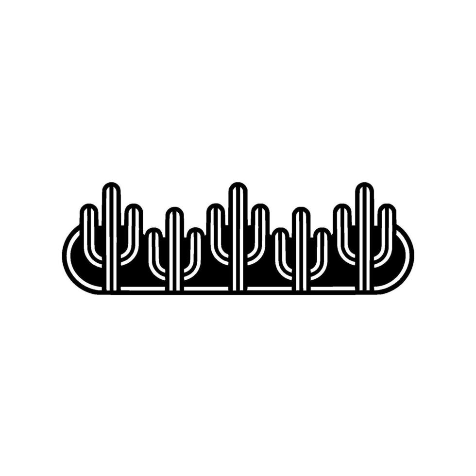 Minimalist Cactus Line Art - Desert Landscape Illustration, Monochrome vector