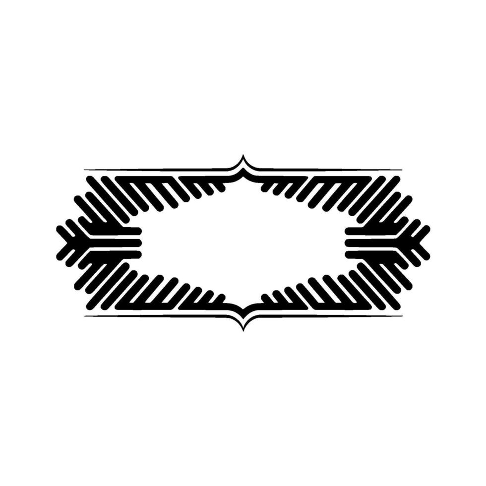 Geometric Ornamental Frame Minimalist Black White - Border vector