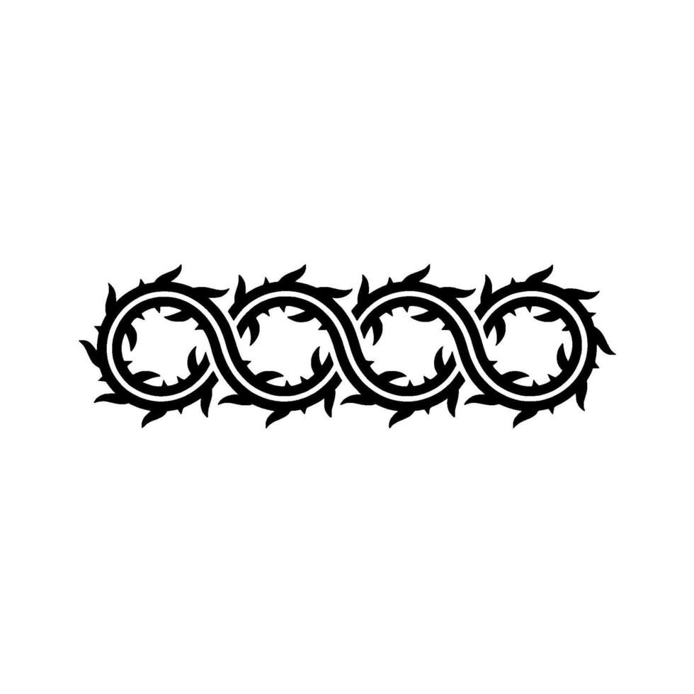 Minimalist Thorn Vine - Black White, Decorative Element vector
