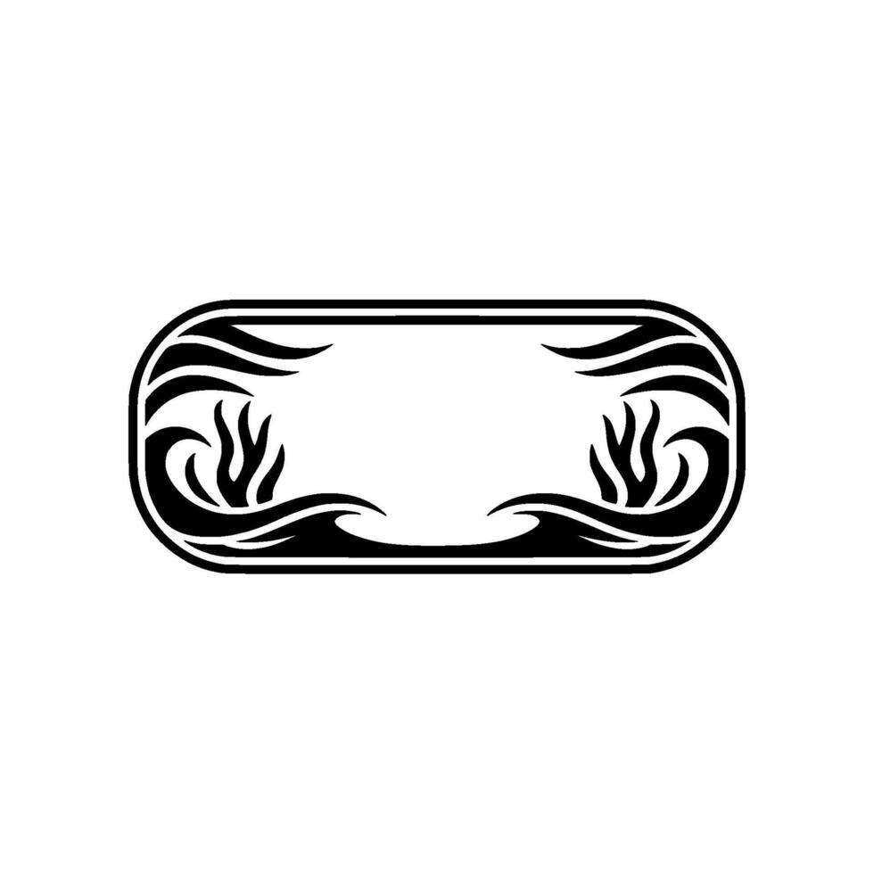 Art Deco Rectangular Frame with Abstract Seaweed Motifs on Neutral Background vector
