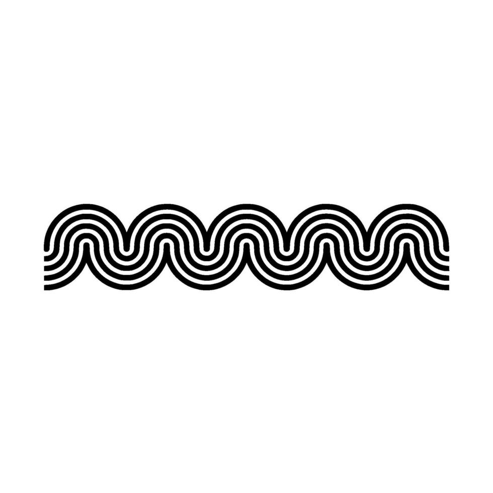 Minimalist Wavy Border - Black Lines on White vector