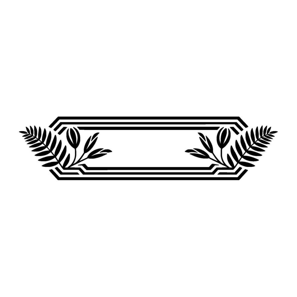 Minimalist Botanical Frame on White Decorative Element vector
