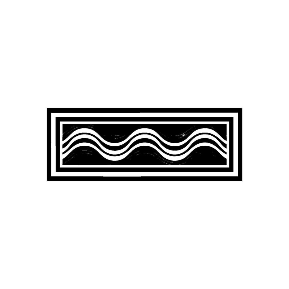 Abstract Geometric Wavy Border, Black White, Modern Element vector