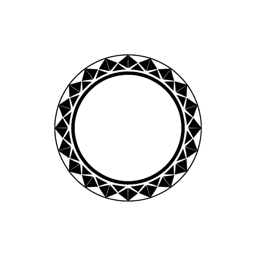 Geometric Circular Frame with Triangle Pattern, Modern Minimalist vector