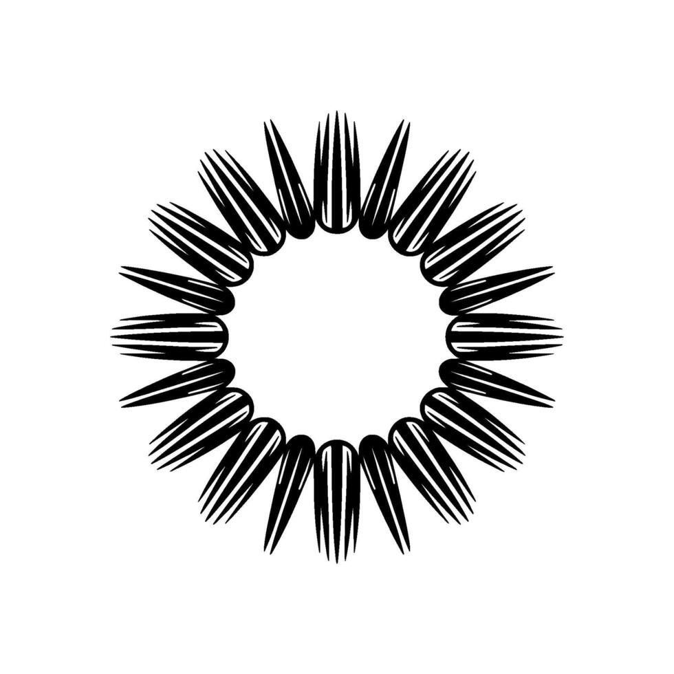 Abstract Black White Radial Motif Modern Decorative vector