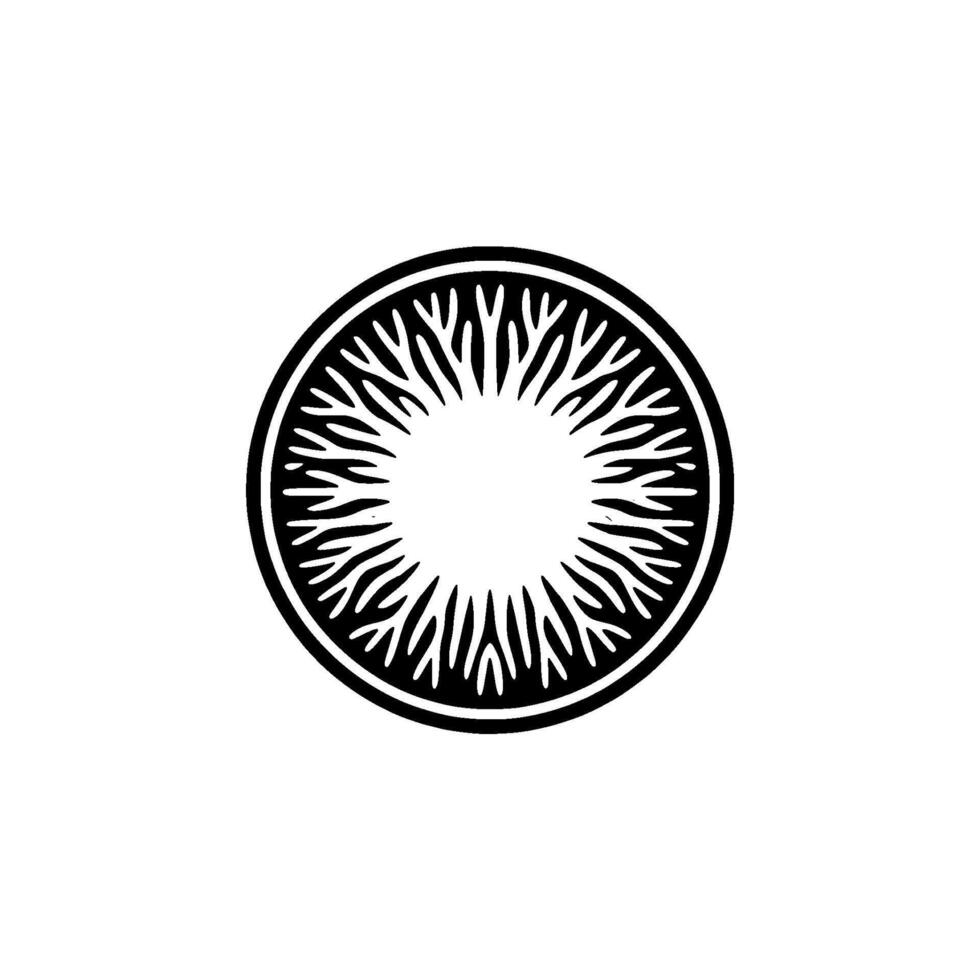 Stylized Tree Ring Circle, Modern Minimalist vector