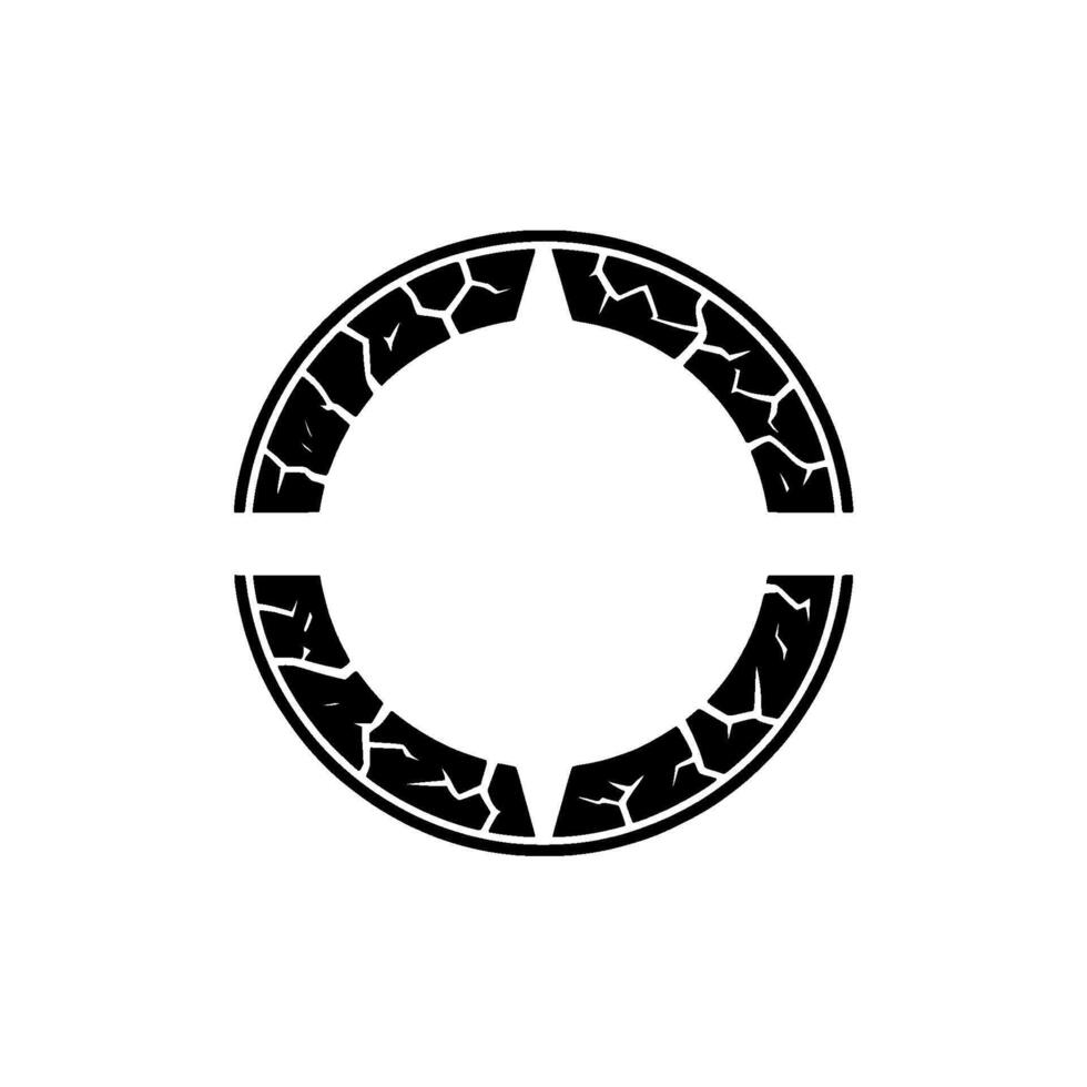 Abstract Broken Circle Emblem in Minimalist Style vector