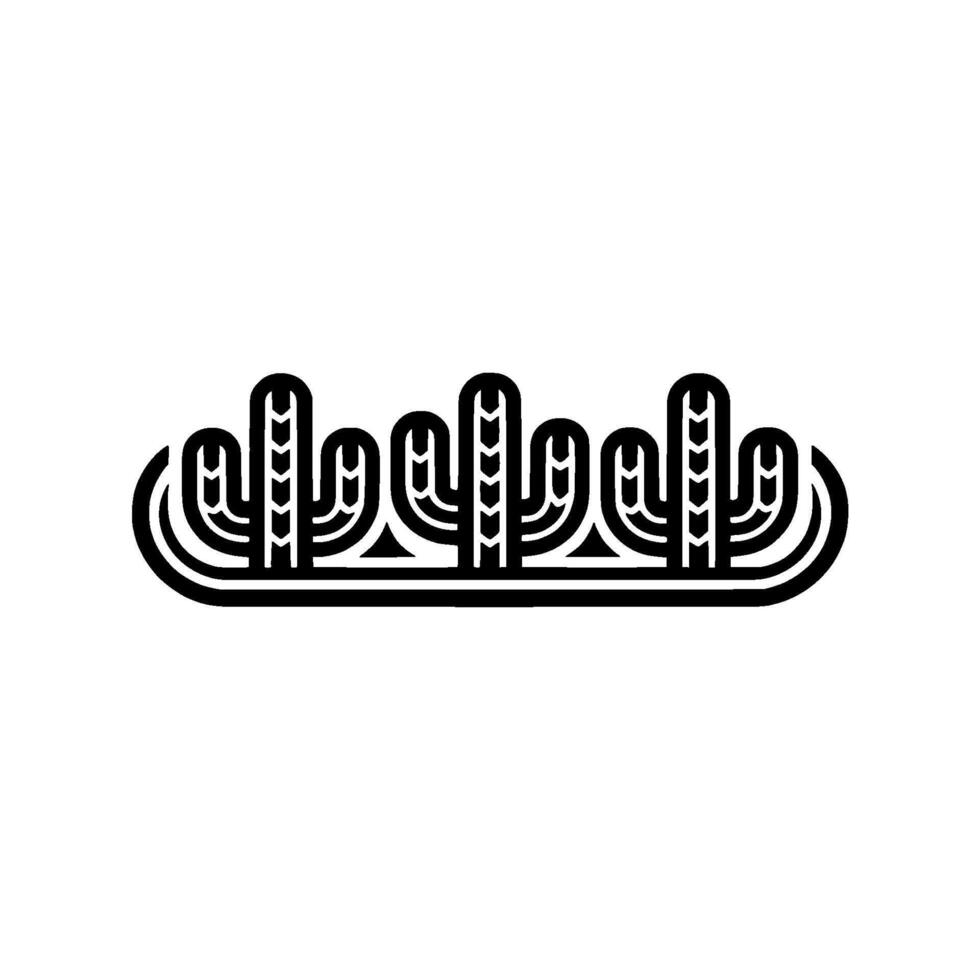 Minimalist Line Art Cactus Silhouette on Gradient Background vector