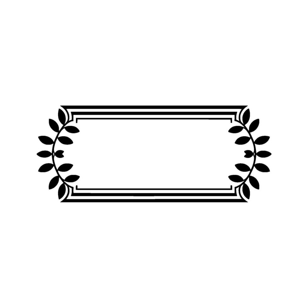 Elegant Minimalist Rectangular Frame with Laurel Leaves vector