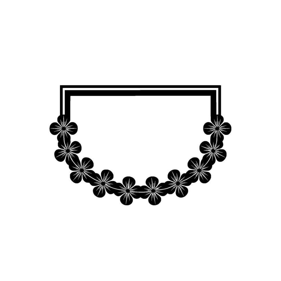 Floral Frame Silhouette Minimalist Flower Border with Geometric Elegance vector