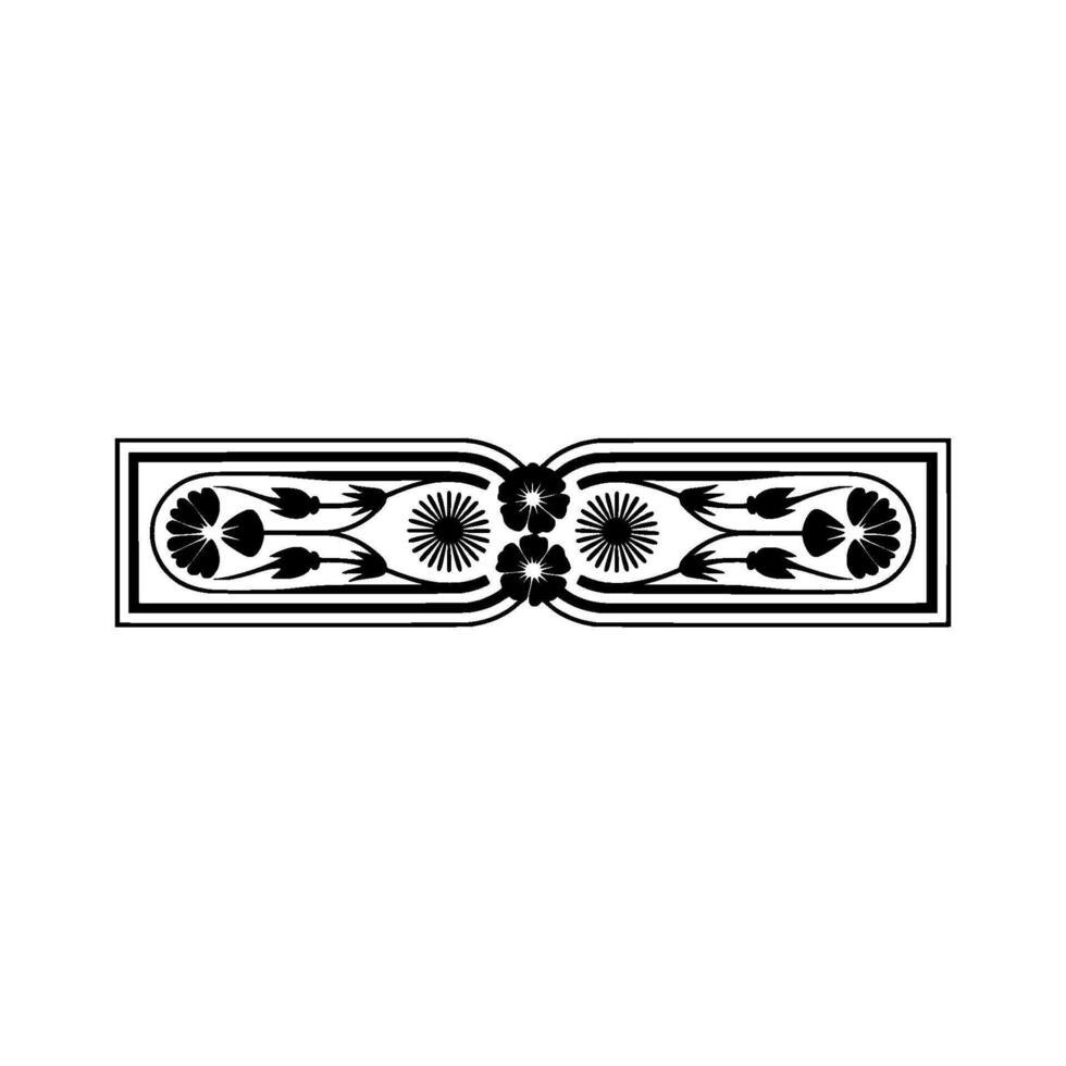 Minimalist Floral Divider - Black and White Ornamental vector