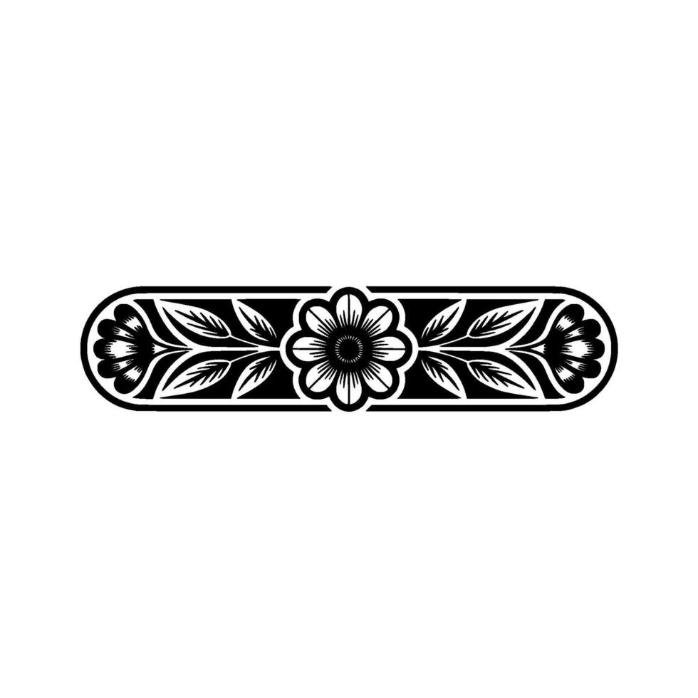 Elegant Black and White Floral Ornament, Illustration, Decorative Element vector