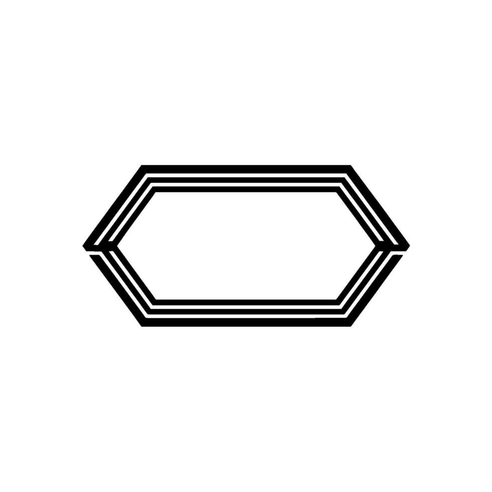 Geometric Hexagon Outline, Minimalist vector
