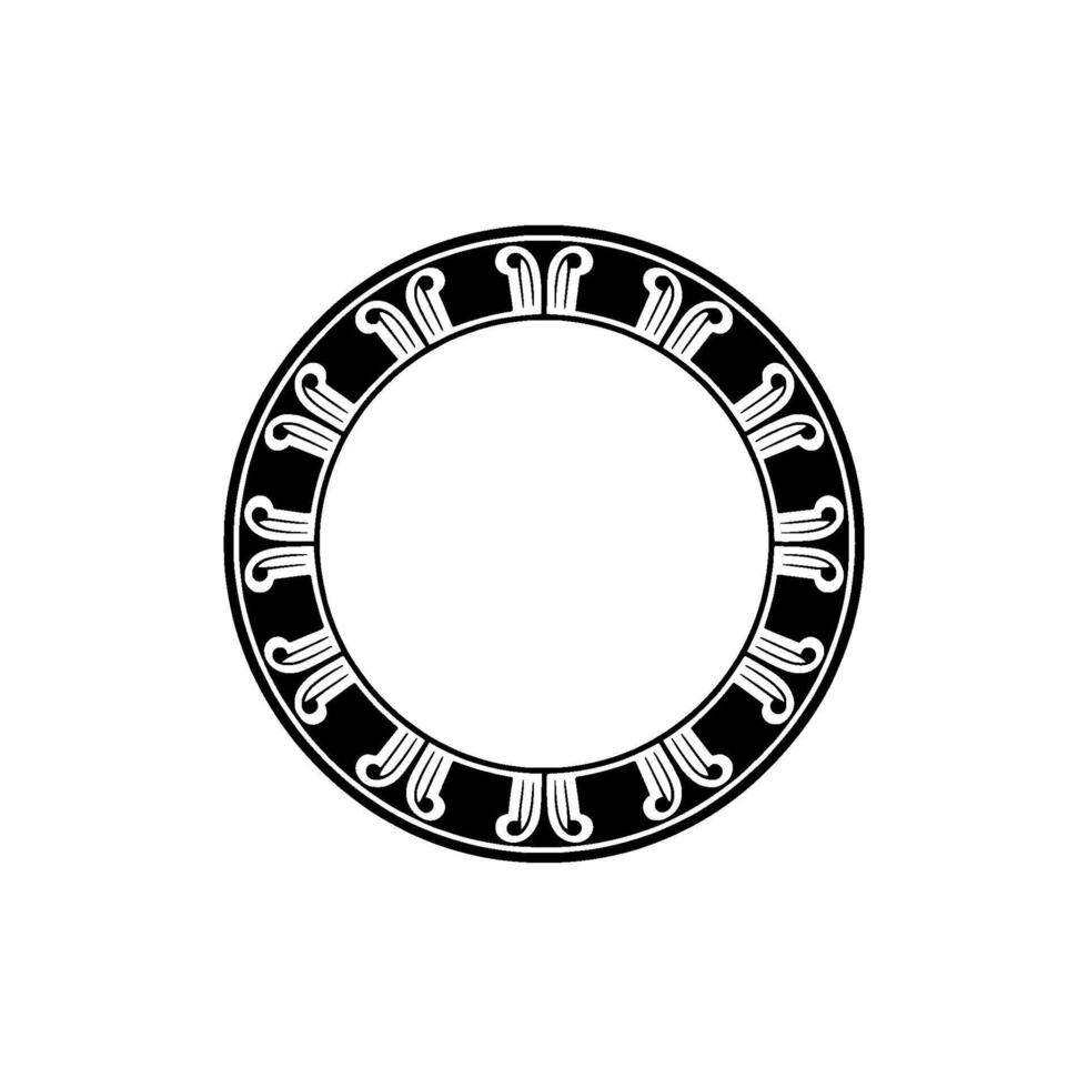 Ornate Circular Emblem, Vintage Style, Symbolic Border vector
