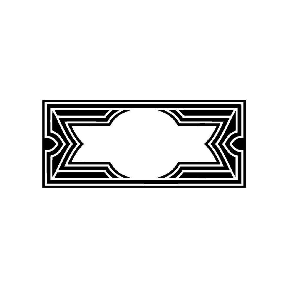 Geometric Deco Frame, Minimalist, Elegant Border, Symmetrical vector