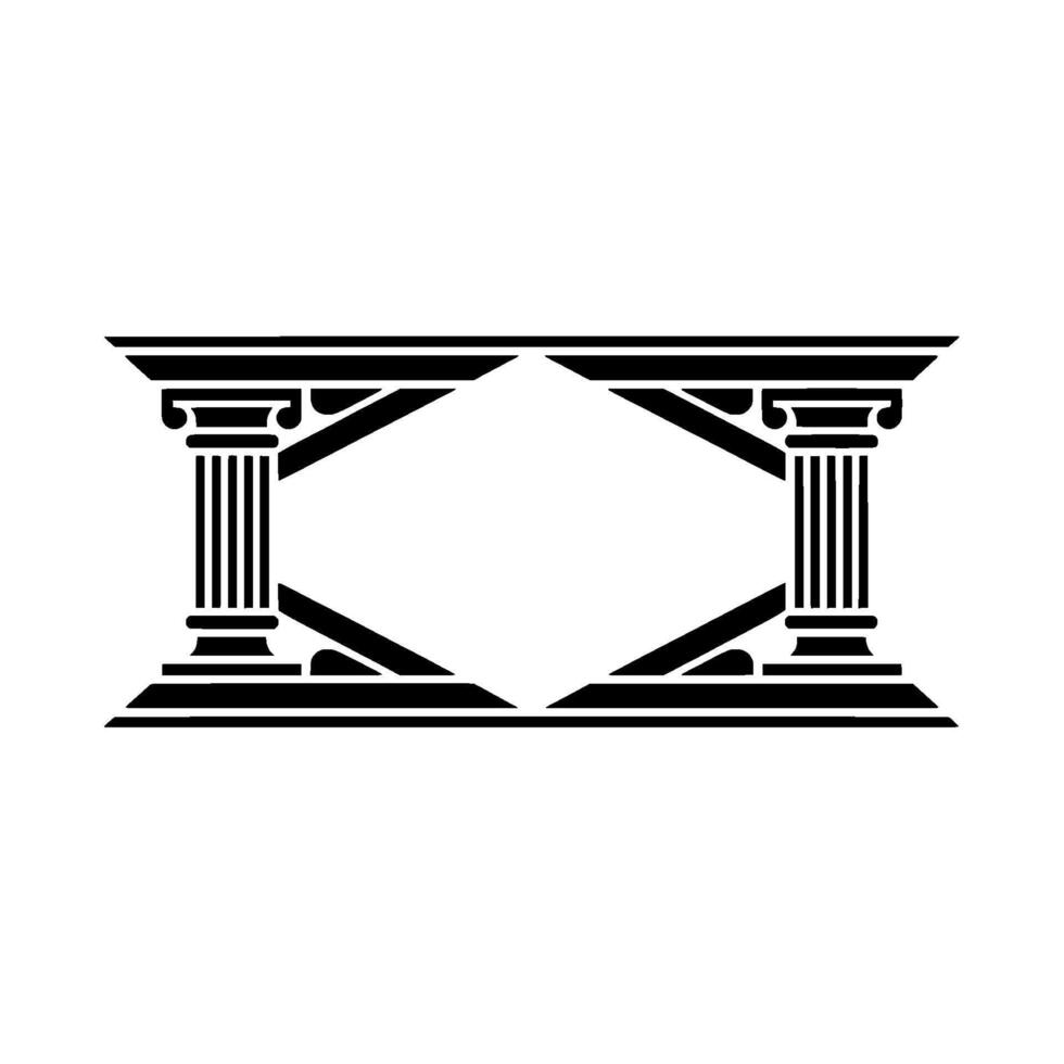 Classical Pillars, Minimalist, Architectural Emblem vector