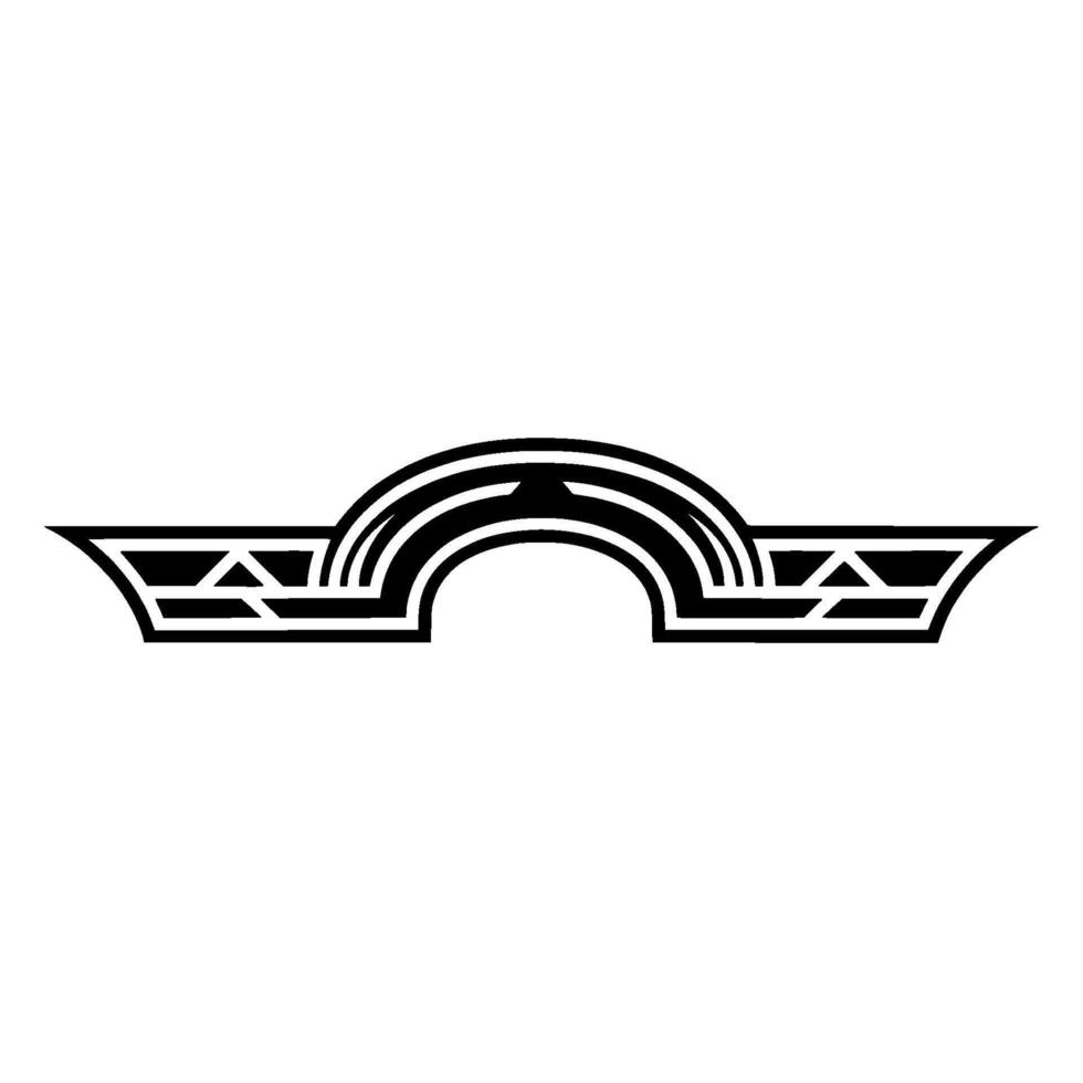 Geometric Arch Emblem, Retro, Minimalist vector