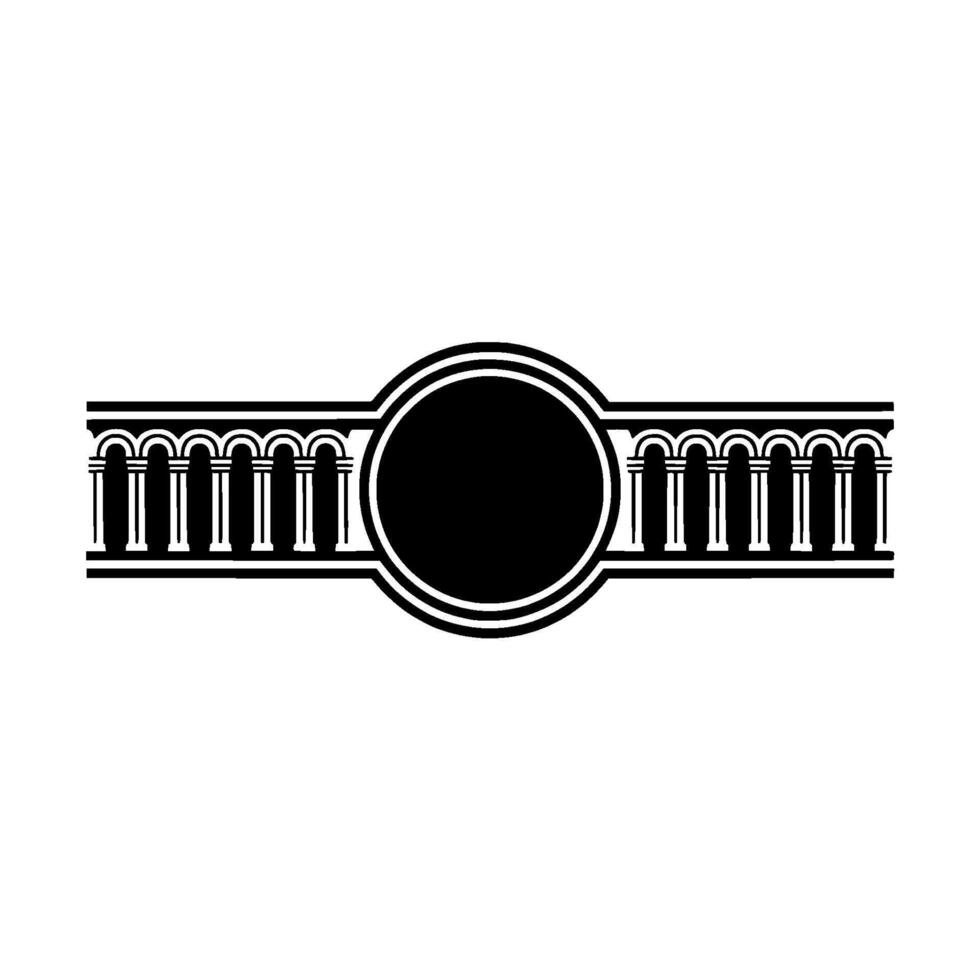Classical Arch Circle Emblem, Minimalist vector