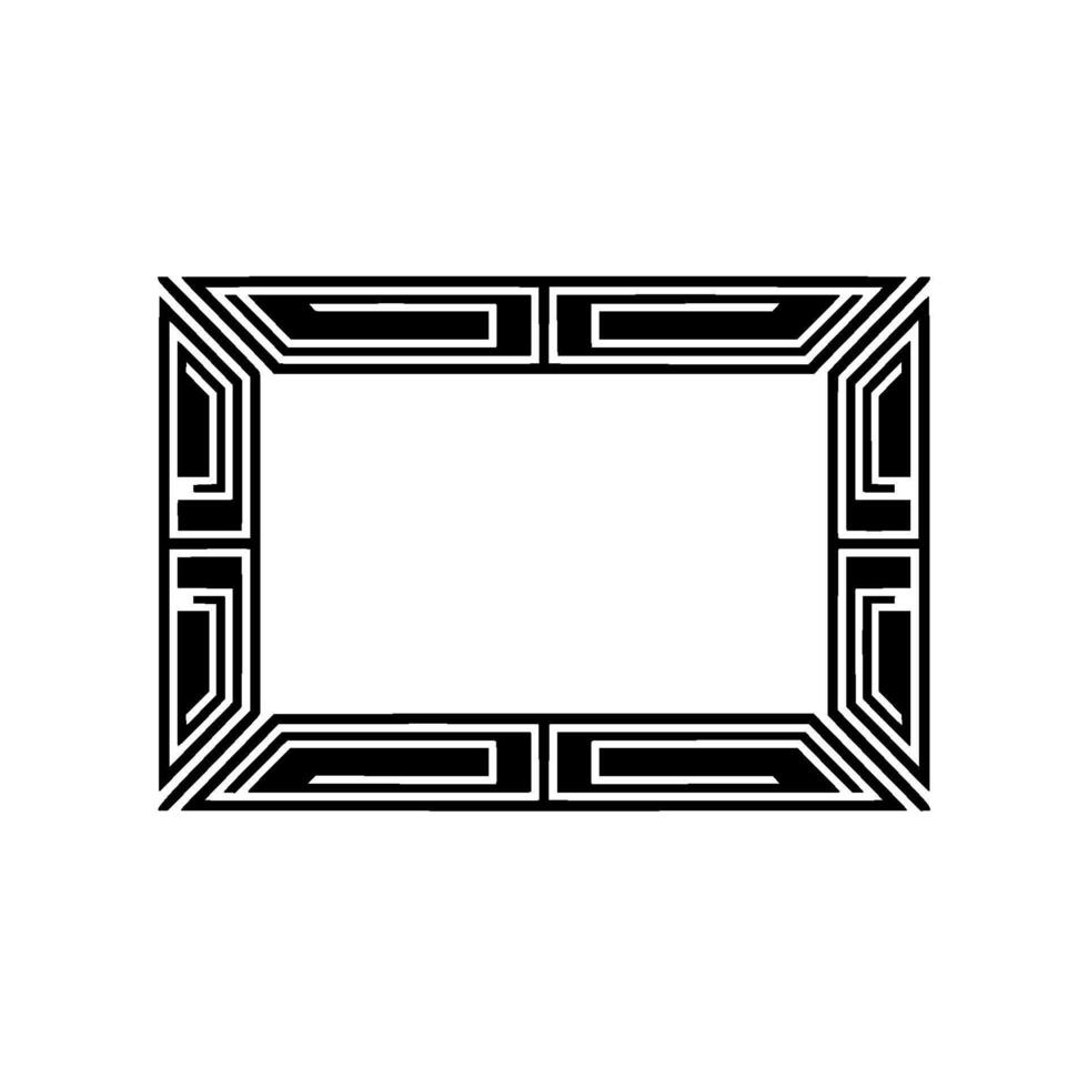 Geometric Deco Frame, Minimalist, Elegant Border - Rectangle vector