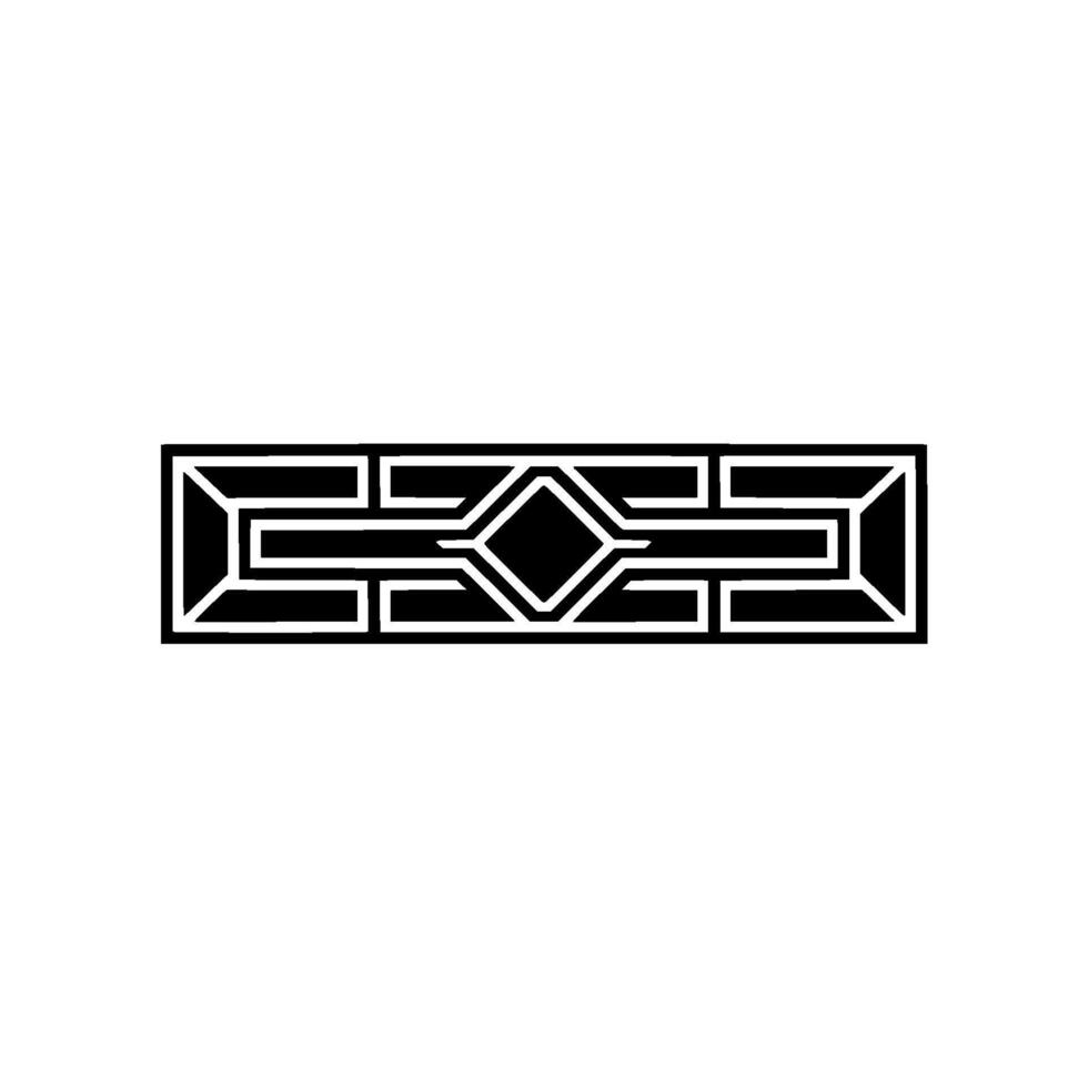 Geometric Deco Ornament, Black White, Minimalist, Pattern vector