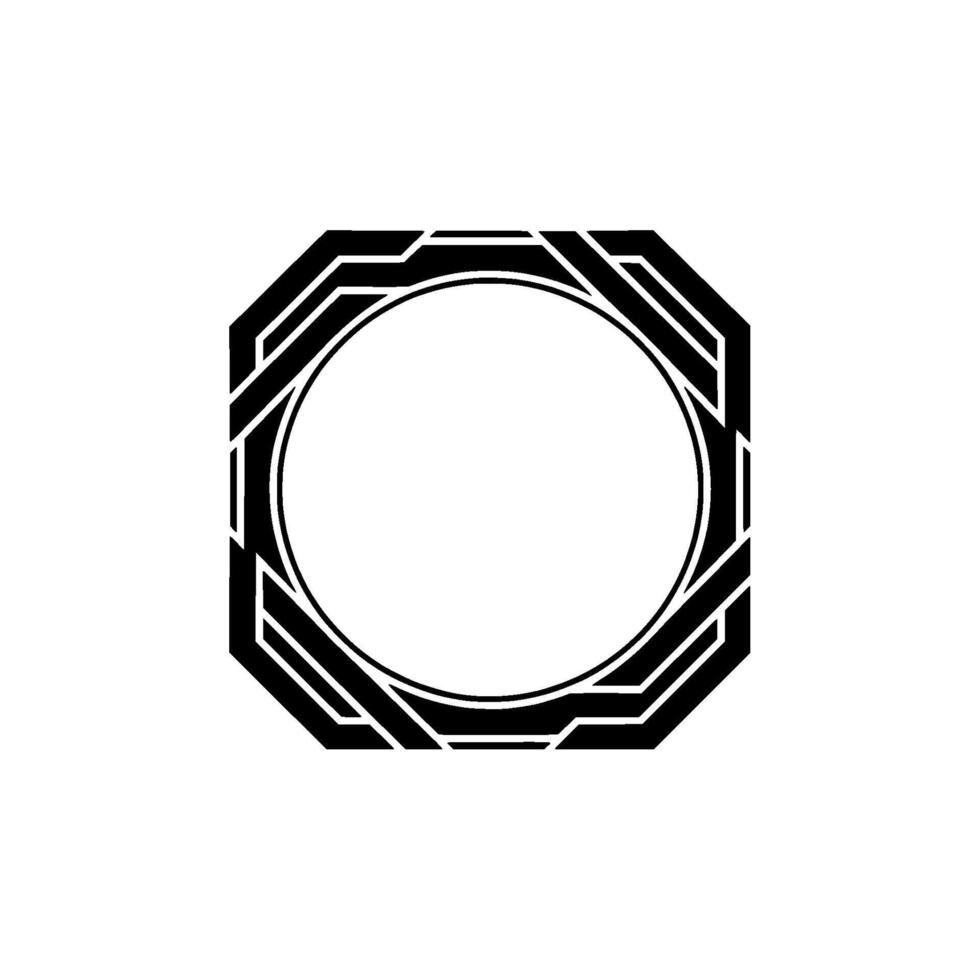 Geometric Octagonal Frame, Minimalist vector