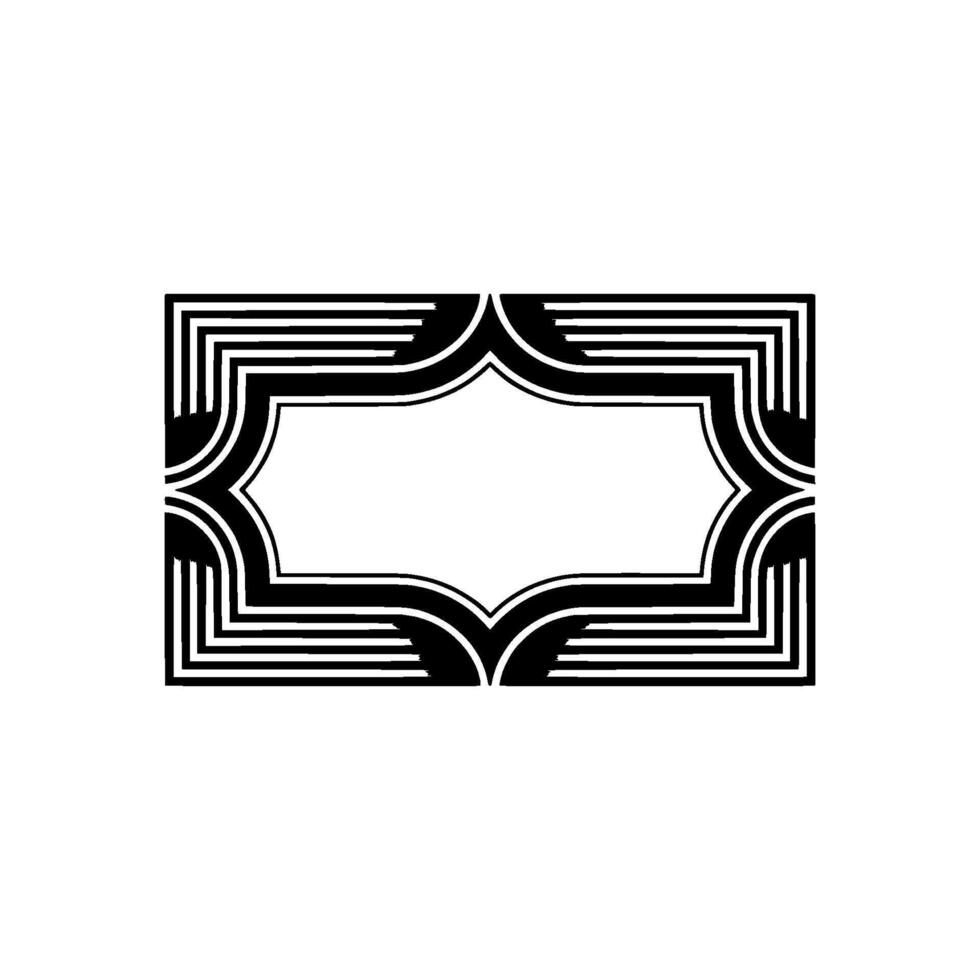 Geometric Deco Frame, Minimalist, Elegant Border, Stripes vector