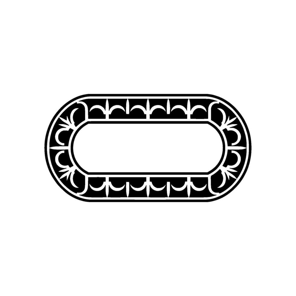 Elegant Oval Frame, Intricate Ornamentation, Minimalist vector