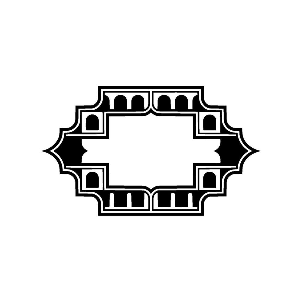 Geometric Ornament Frame, Vintage Style, Minimalist vector