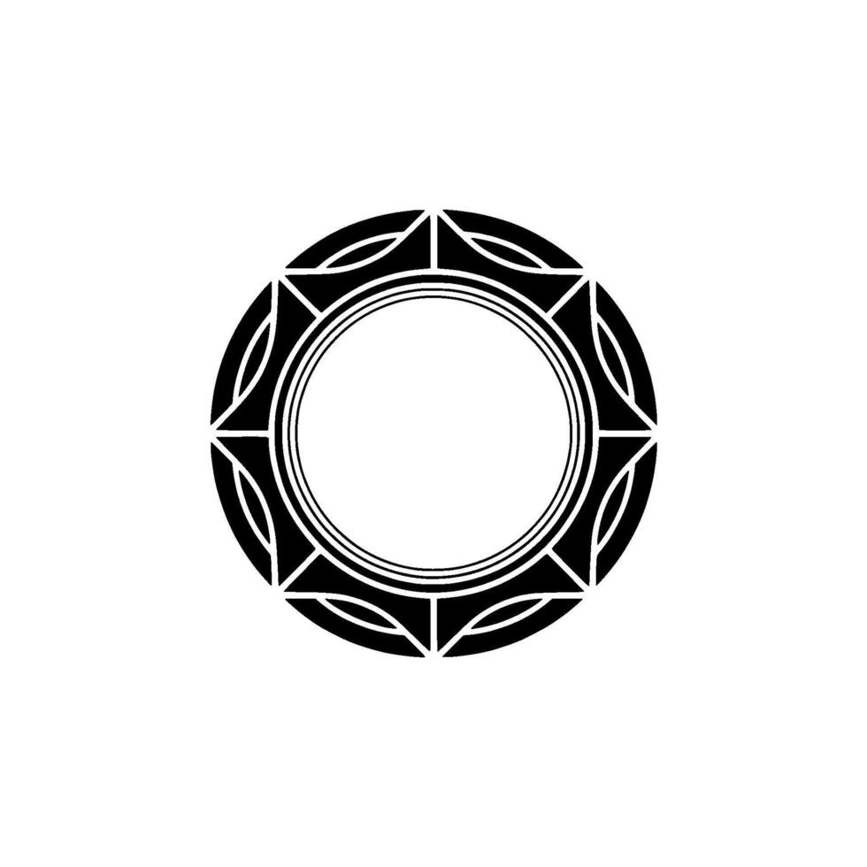 Geometric Circle Emblem, Minimalist, Circular Motif, Pattern vector