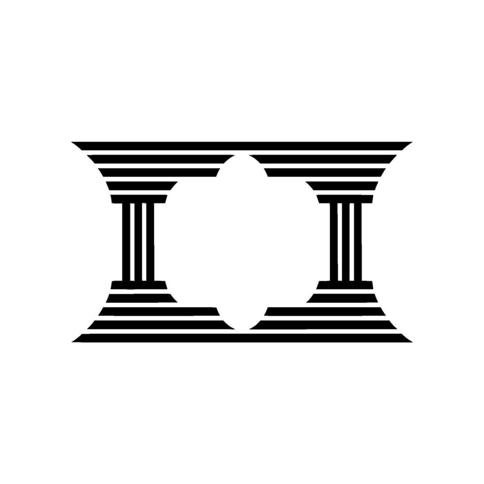 Geometric Temple, Minimalist, Stark Contrast vector