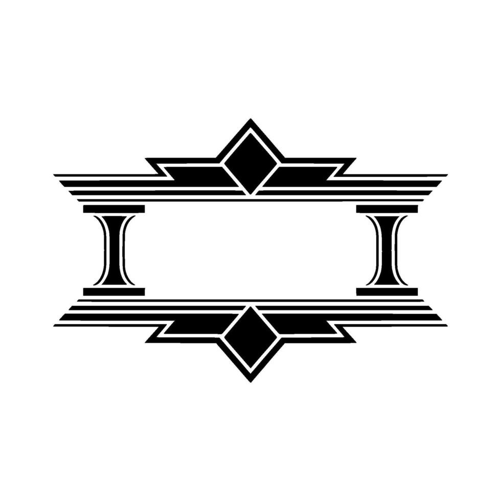 Art Deco Frame, Geometric Ornament, Vintage Elegance vector