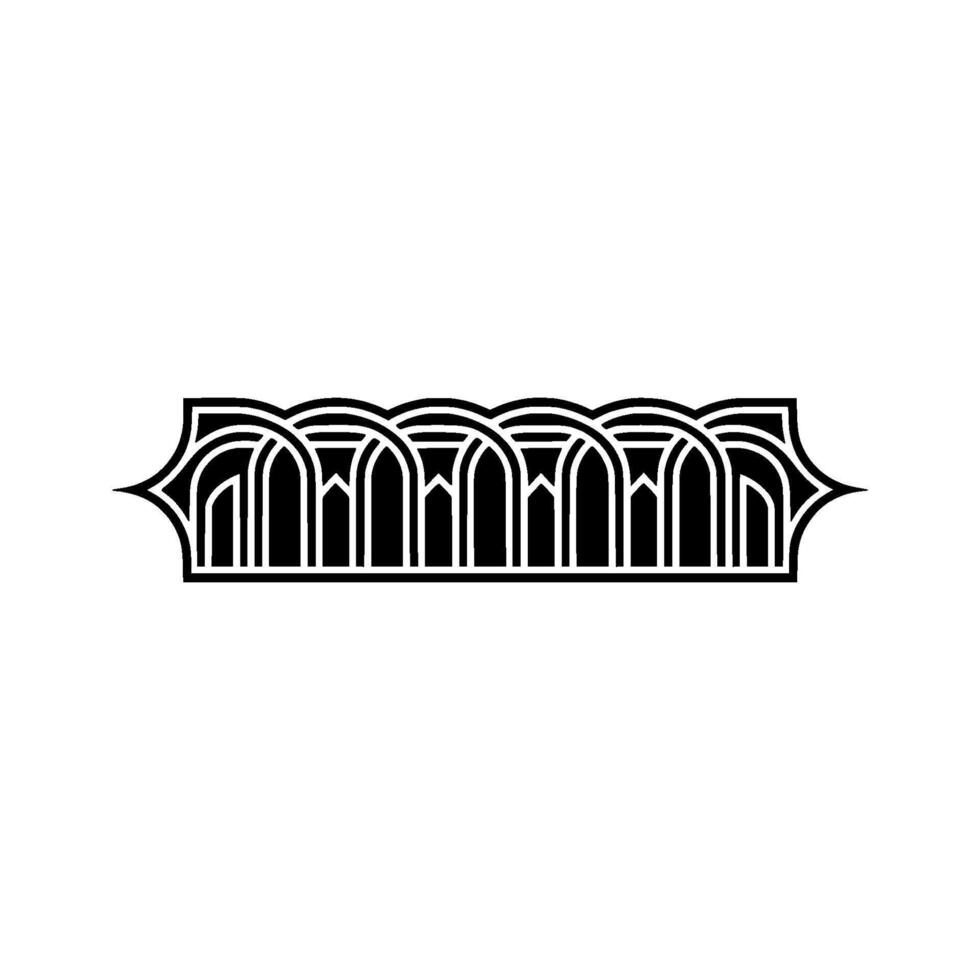 Art Deco Archway Silhouette, Minimalist vector