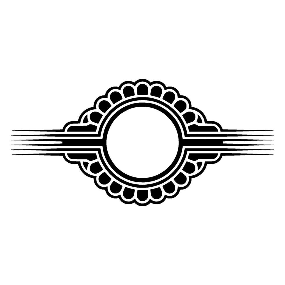Art Deco Circular Emblem, Vintage, Elegant Ornament vector