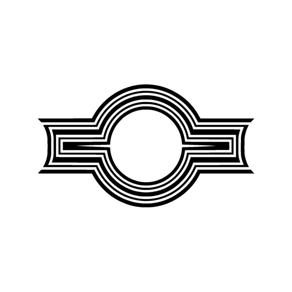 Geometric Deco Circle Emblem - Minimalist vector