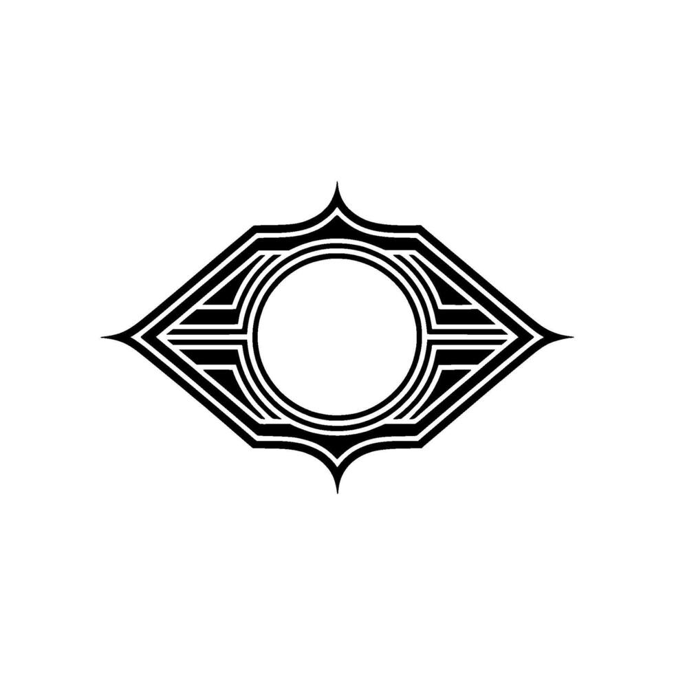 Geometric Eye Emblem, Art Deco Style, Minimalist vector