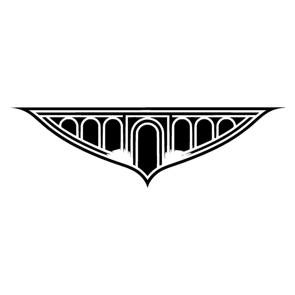 Art Deco Winged Emblem, Geometric, Vintage Style vector