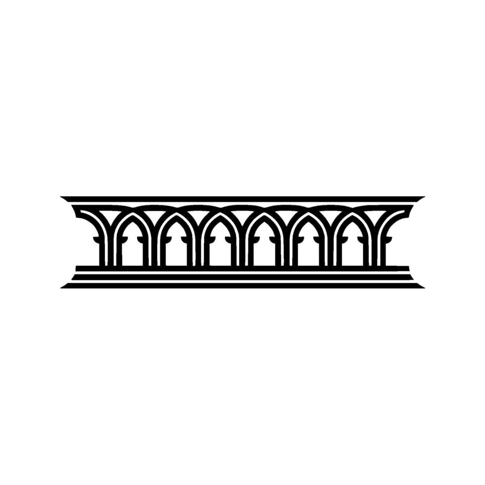 Gothic Arch Ornament, Detailed Linear vector
