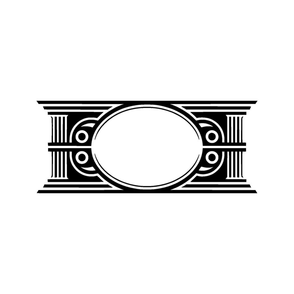 Art Deco Oval Frame, Elegant Element vector