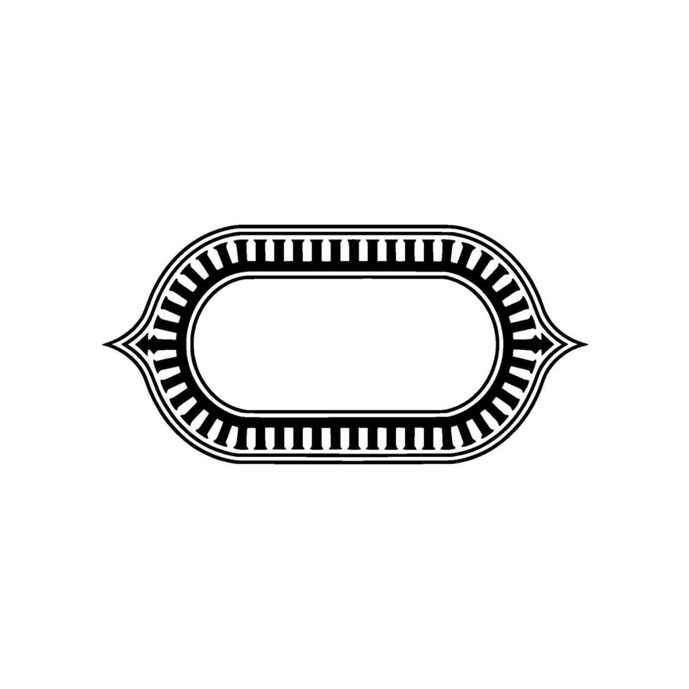 Elegant Oval Frame, Vintage Ornament, Minimalist vector