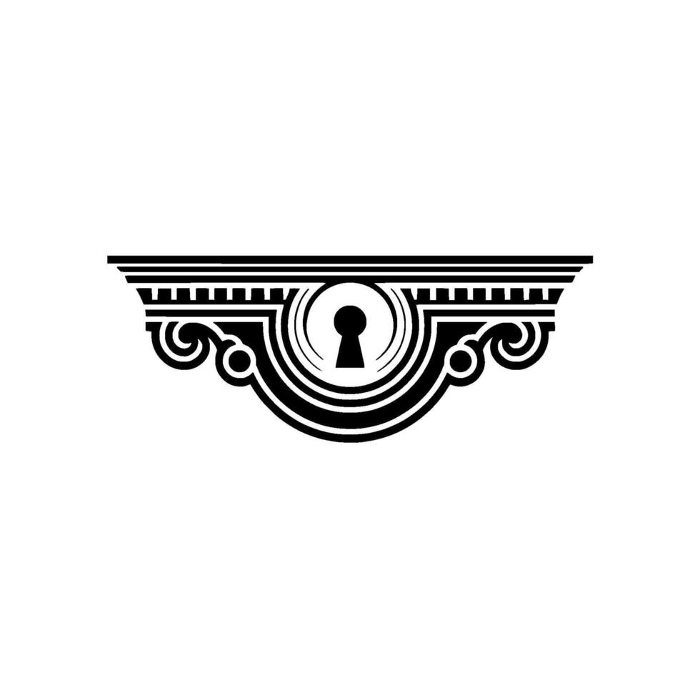 Intricate Keyhole Ornament, Vintage Elegance vector